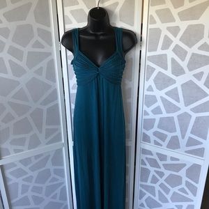 Teal Maxi Dress with Ruched Top